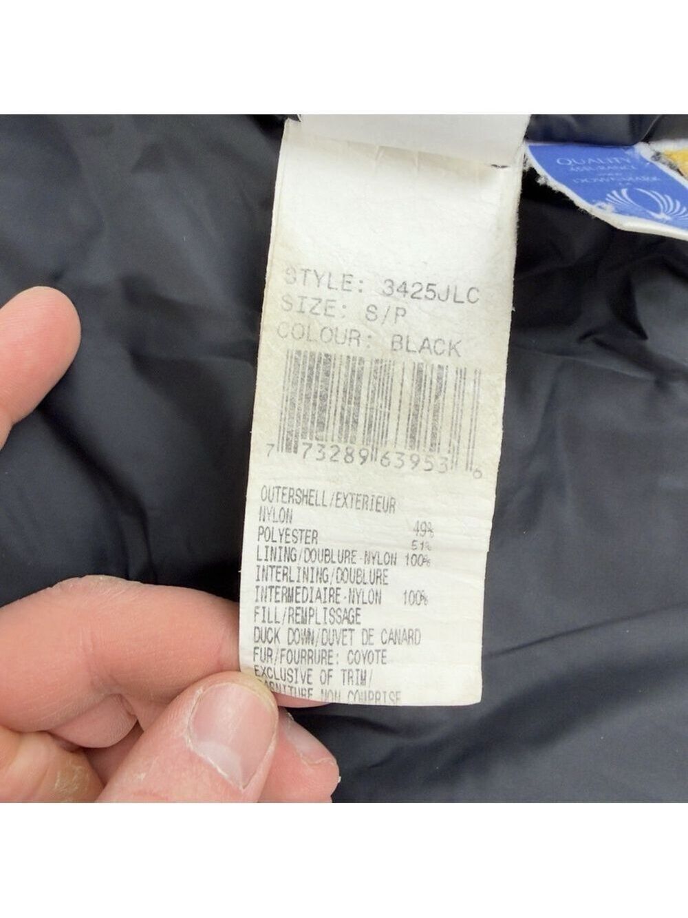 Vintage Canada Goose Women's Sz S Down Black Parka Jacket 3425JL Made In Canada - Picture 5 of 15